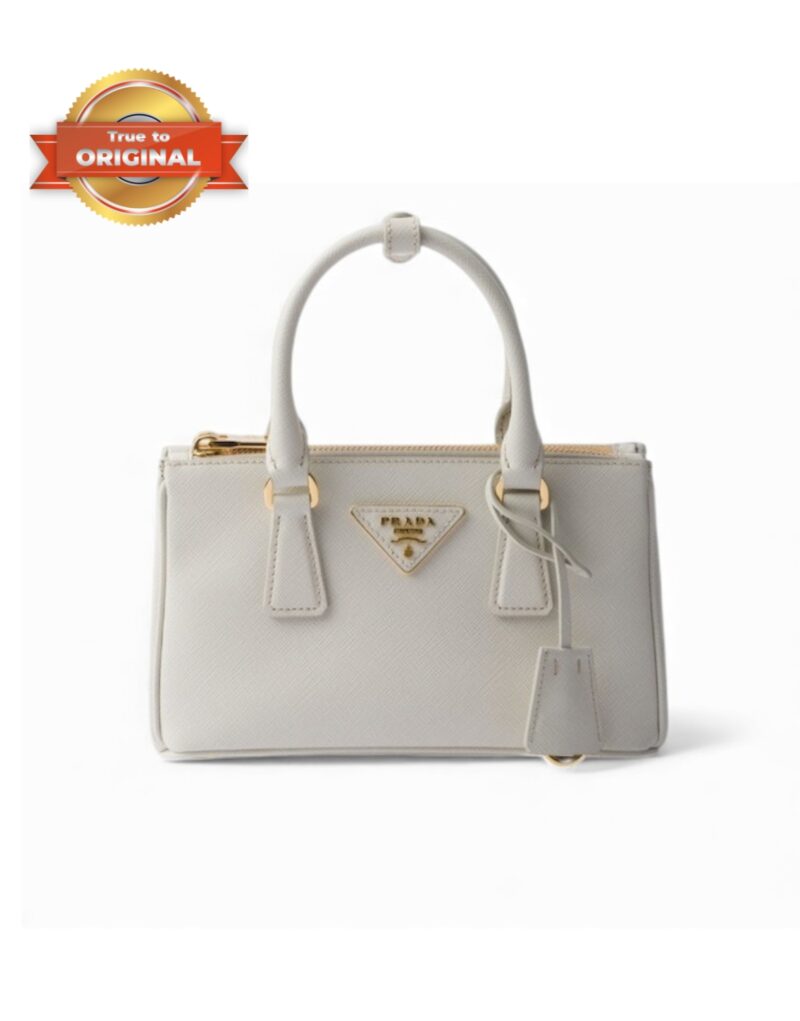 [True-to-ORIGINAL] Prada Galleria Mini Saffiano Leather Bag Chalk White For Women 8.3in/21cm ‎‎‎1BA916_NZV_F0K74_V_EOO