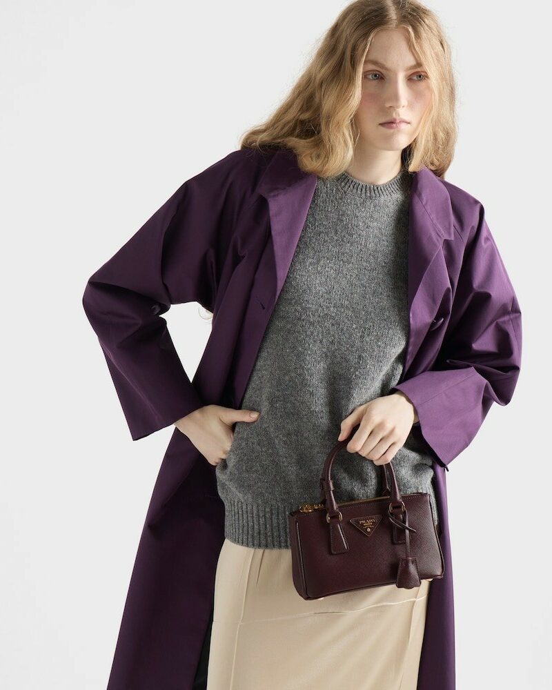 [True-to-ORIGINAL] Prada Galleria Mini Saffiano Leather Bag Burgundy For Women 8.3in/21cm ‎‎‎1BA916_NZV_F0007_V_EOO