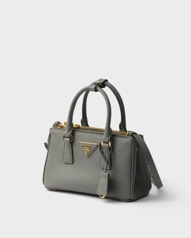[True-to-ORIGINAL] Prada Galleria Mini Saffiano Leather Bag Slate Gray For Women 8.3in/21cm ‎‎‎1BA916_NZV_F0480_V_EOO