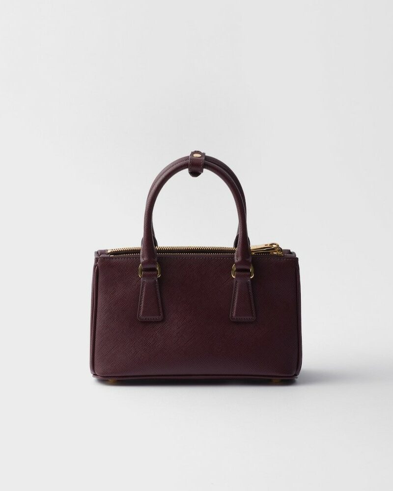 [True-to-ORIGINAL] Prada Galleria Mini Saffiano Leather Bag Burgundy For Women 8.3in/21cm ‎‎‎1BA916_NZV_F0007_V_EOO