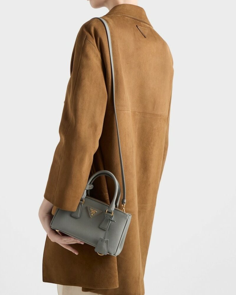 [True-to-ORIGINAL] Prada Galleria Mini Saffiano Leather Bag Slate Gray For Women 8.3in/21cm ‎‎‎1BA916_NZV_F0480_V_EOO