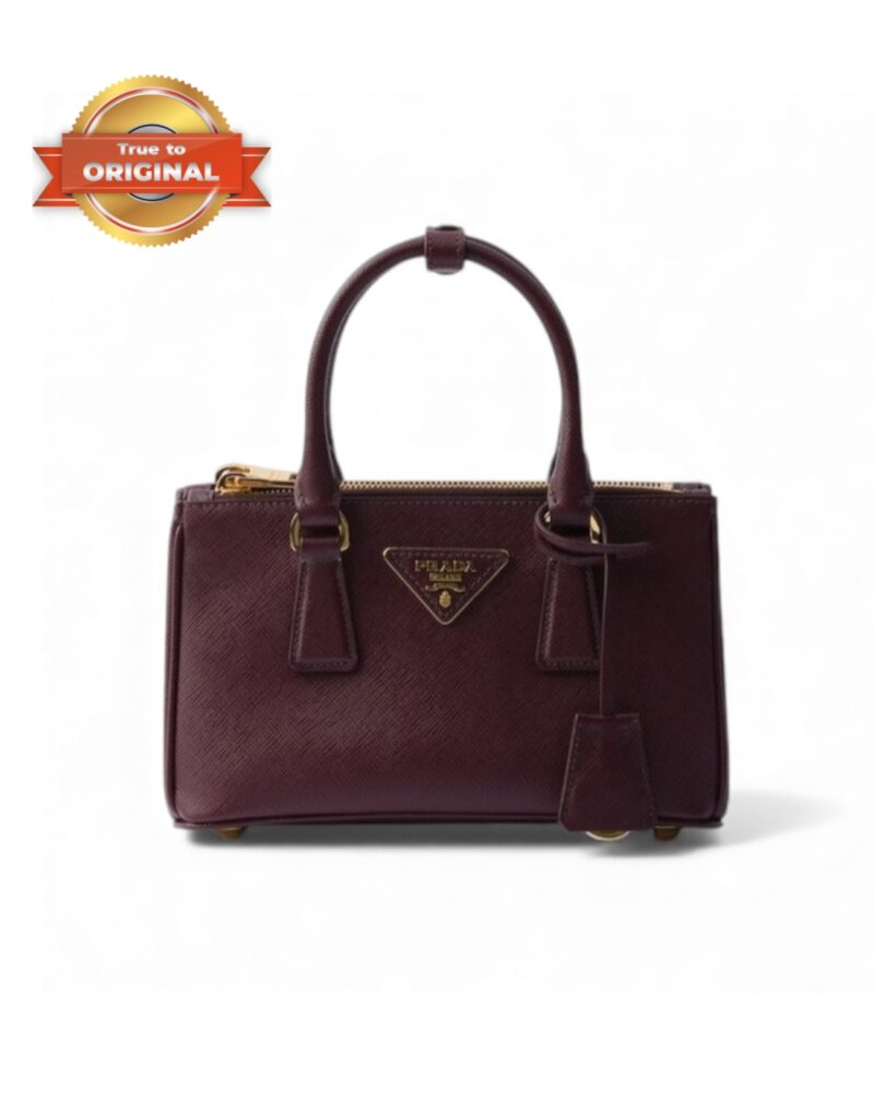 [True-to-ORIGINAL] Prada Galleria Mini Saffiano Leather Bag Burgundy For Women 8.3in/21cm ‎‎‎1BA916_NZV_F0007_V_EOO