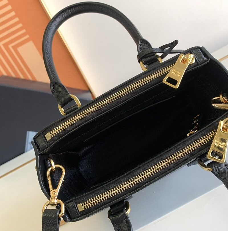 [True-to-ORIGINAL] Prada Galleria Saffiano Mini Bag Black For Women 7.8in/20cm 1BA906_NZV_F0002_V_EOM