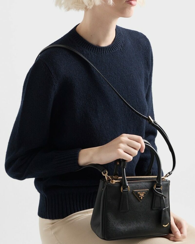 [True-to-ORIGINAL] Prada Galleria Saffiano Mini Bag Black For Women 7.8in/20cm 1BA906_NZV_F0002_V_EOM