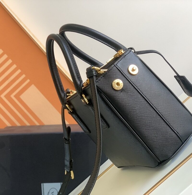 [True-to-ORIGINAL] Prada Galleria Saffiano Mini Bag Black For Women 7.8in/20cm 1BA906_NZV_F0002_V_EOM