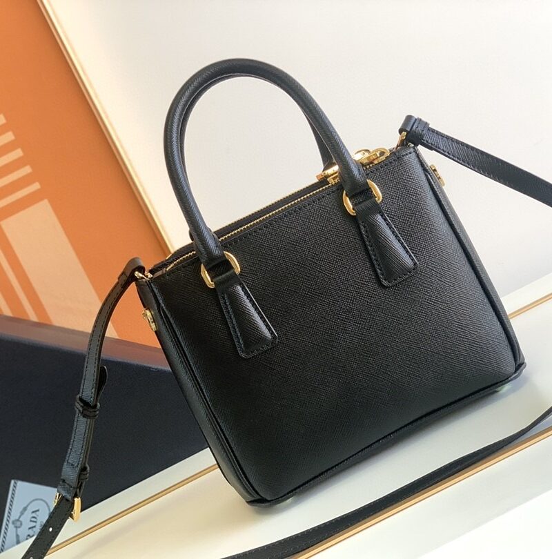 [True-to-ORIGINAL] Prada Galleria Saffiano Mini Bag Black For Women 7.8in/20cm 1BA906_NZV_F0002_V_EOM