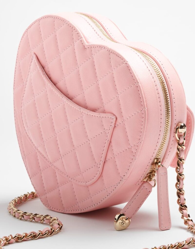 [True-to-ORIGINAL] Chanel Heart Bag Light Pink For Women 8.1in/18cm‎ AS5764-B07958-U2360