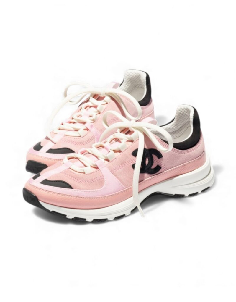 Chanel Trainers Light Pink/Black For Women G47010-B23026-U6221