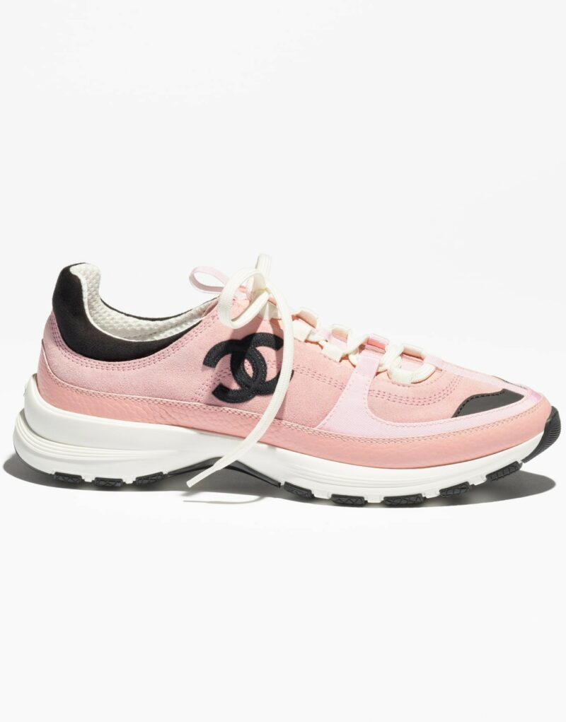 Chanel Trainers Light Pink/Black For Women G47010-B23026-U6221