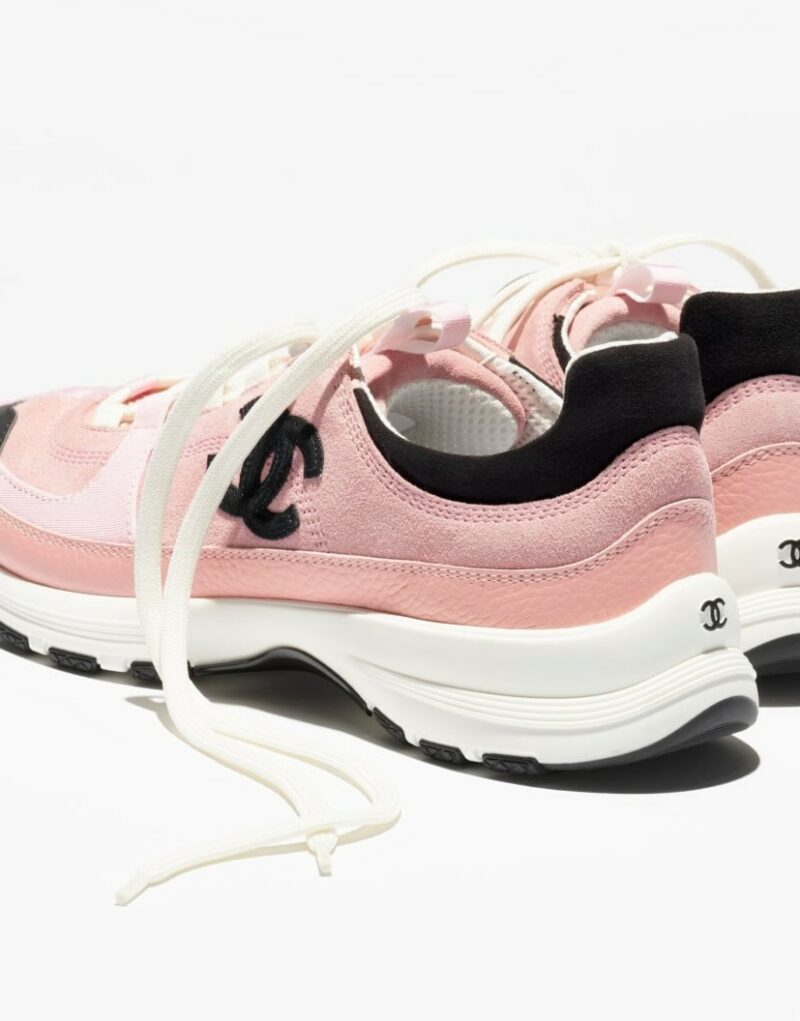 Chanel Trainers Light Pink/Black For Women G47010-B23026-U6221