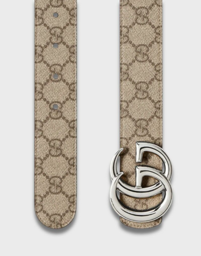 Gucci Reversible GG Marmont Belt Beige Silver Hardware 3.8cm/1.5in - 838593 FAE0Y 9870
