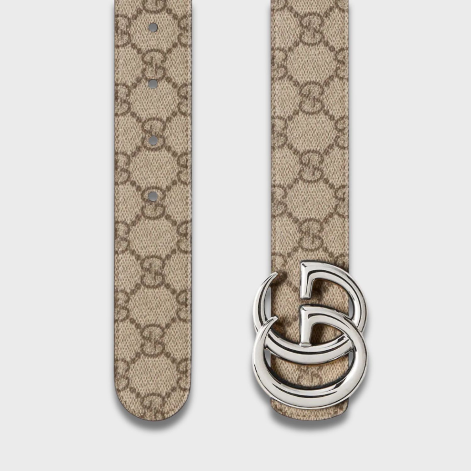 Gucci Reversible GG Marmont Belt Beige Silver Hardware 3.8cm/1.5in - 838593 FAE0Y 9870