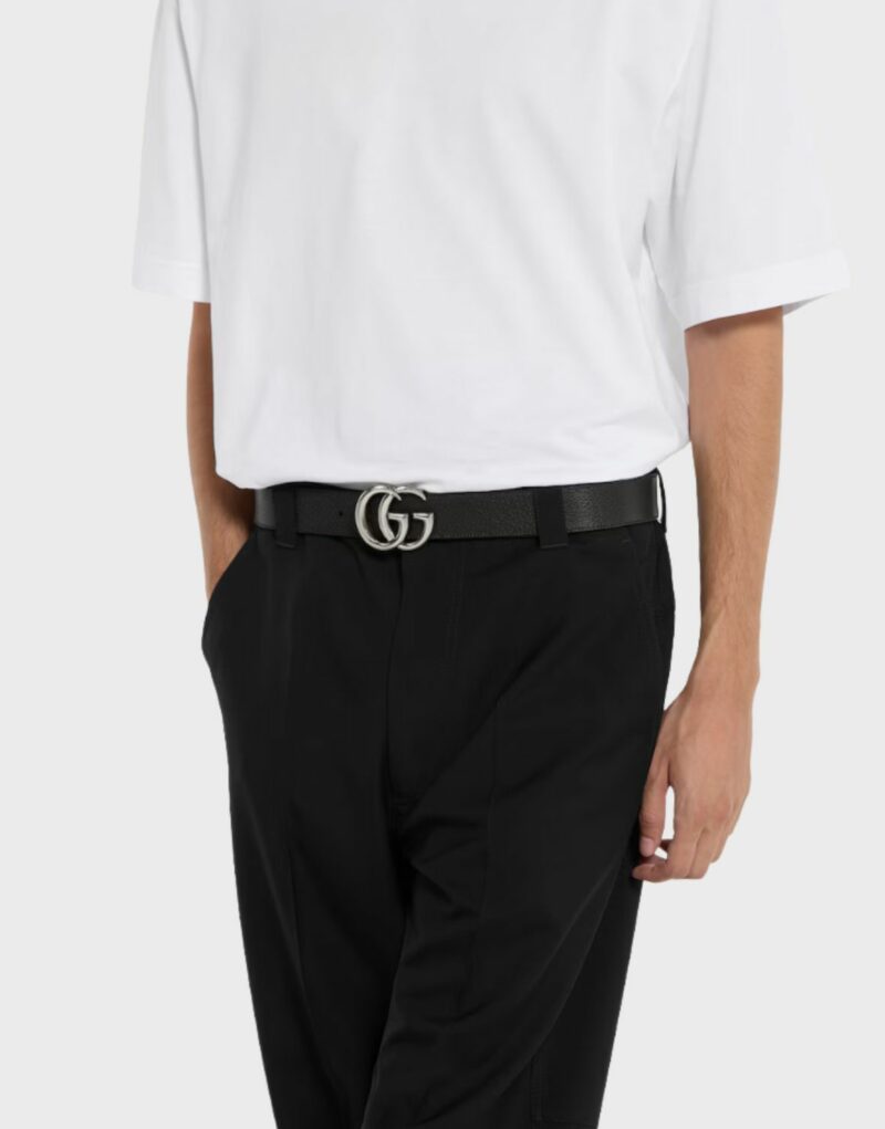 Gucci Reversible GG Marmont Belt Beige Silver Hardware 3.8cm/1.5in - 838593 FAE0Y 9870