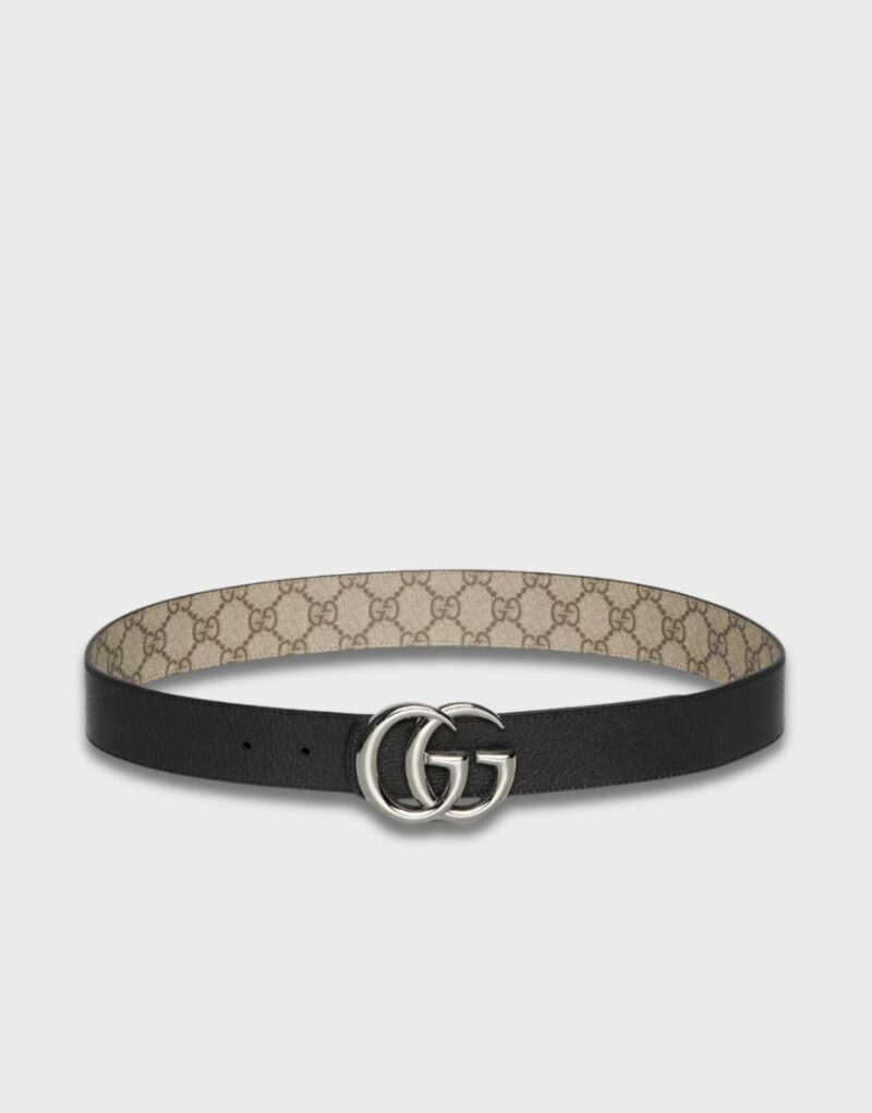 Gucci Reversible GG Marmont Belt Beige Silver Hardware 3.8cm/1.5in - 838593 FAE0Y 9870