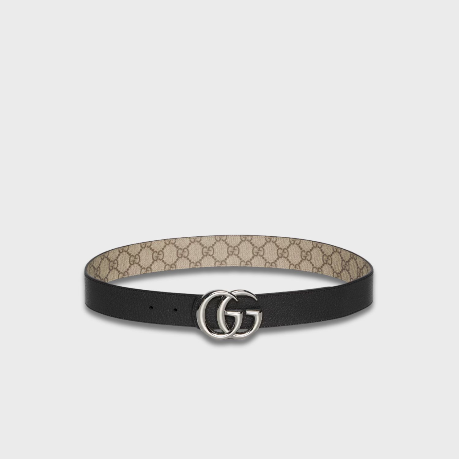 Gucci Reversible GG Marmont Belt Beige Silver Hardware 3.8cm/1.5in - 838593 FAE0Y 9870