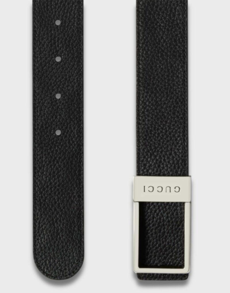 Gucci Reversible With Rectangular Belt Silver-toned Hardware For Men 3.5cm/1.4in - 820724 AAE5X 1000