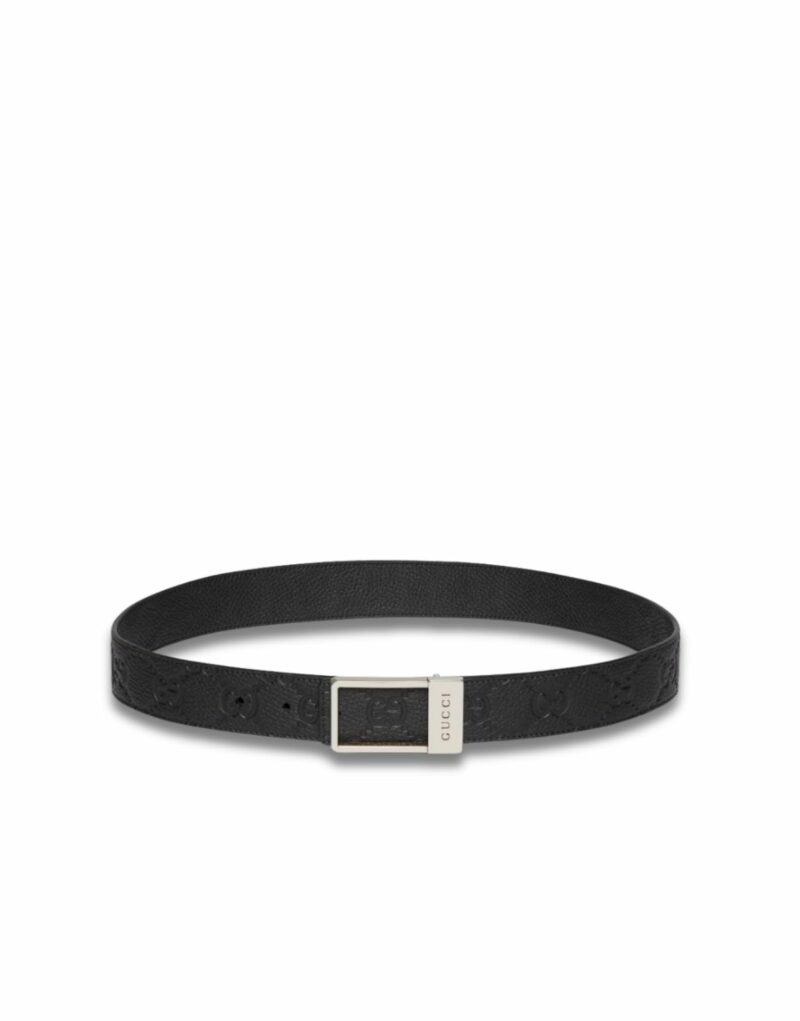 Gucci Reversible With Rectangular Belt Silver-toned Hardware For Men 3.5cm/1.4in - 820724 AAE5X 1000