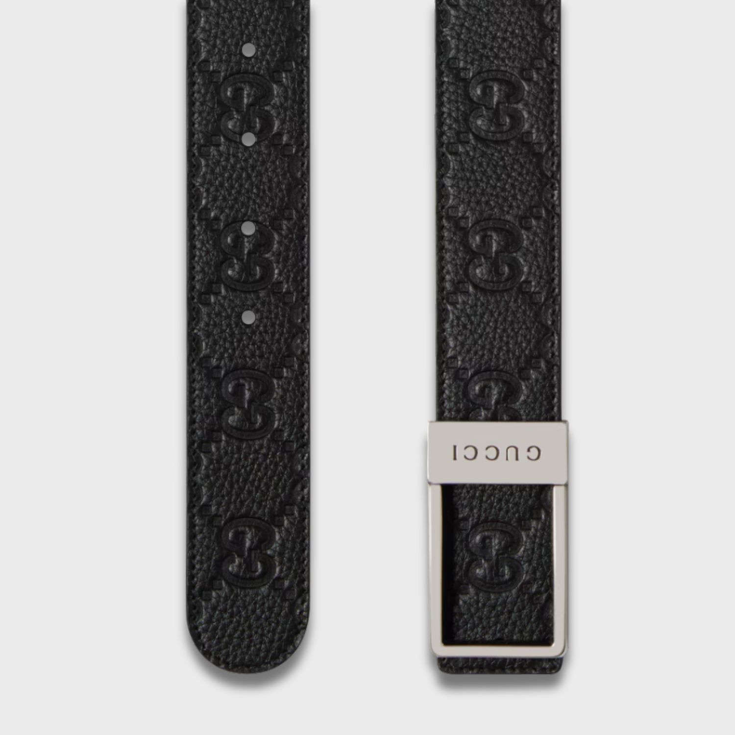 Gucci Reversible With Rectangular Belt Silver-toned Hardware For Men 3.5cm/1.4in - 820724 AAE5X 1000