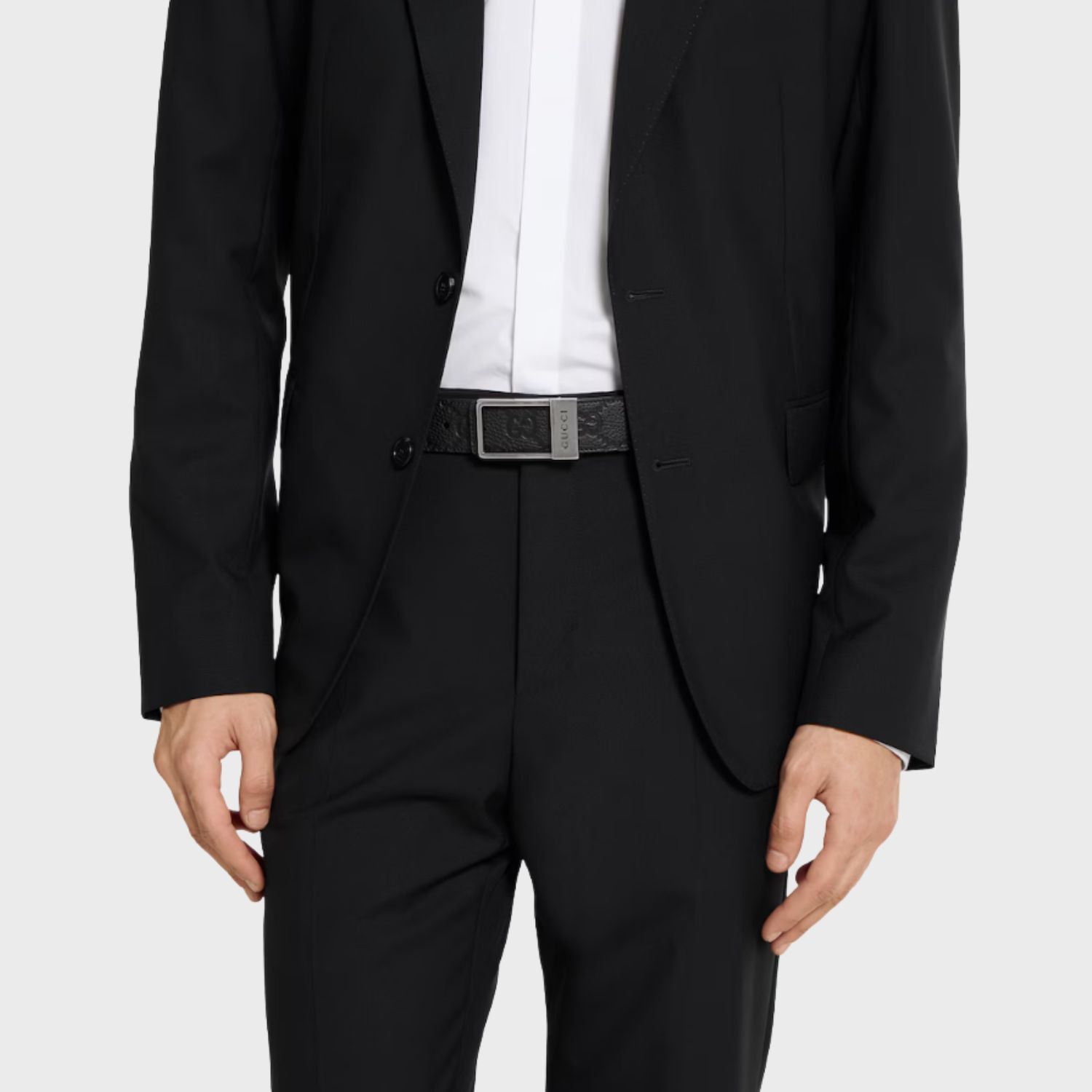 Gucci Reversible With Rectangular Belt Silver-toned Hardware For Men 3.5cm/1.4in - 820724 AAE5X 1000