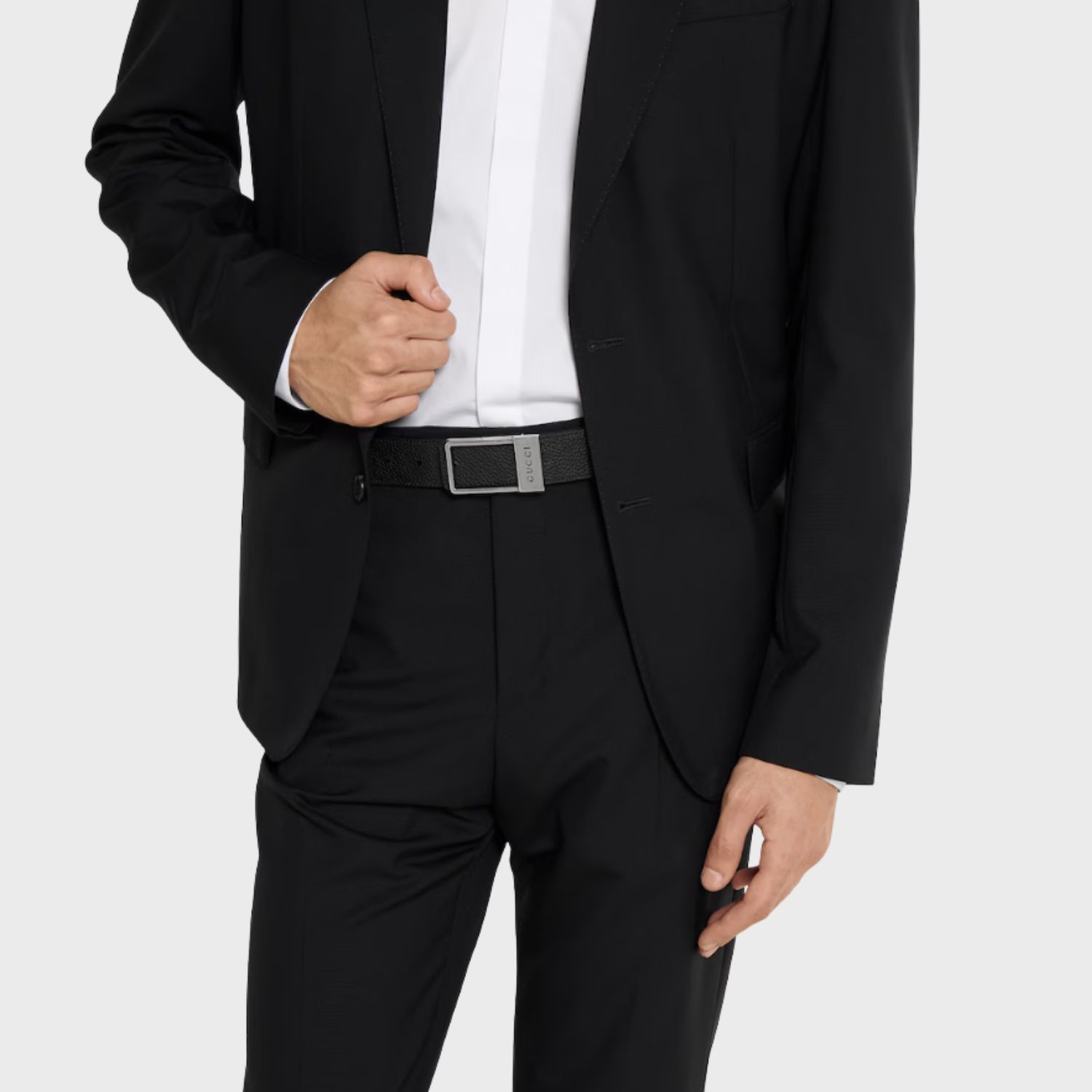 Gucci Reversible With Rectangular Belt Silver-toned Hardware For Men 3.5cm/1.4in - 820724 AAE5X 1000