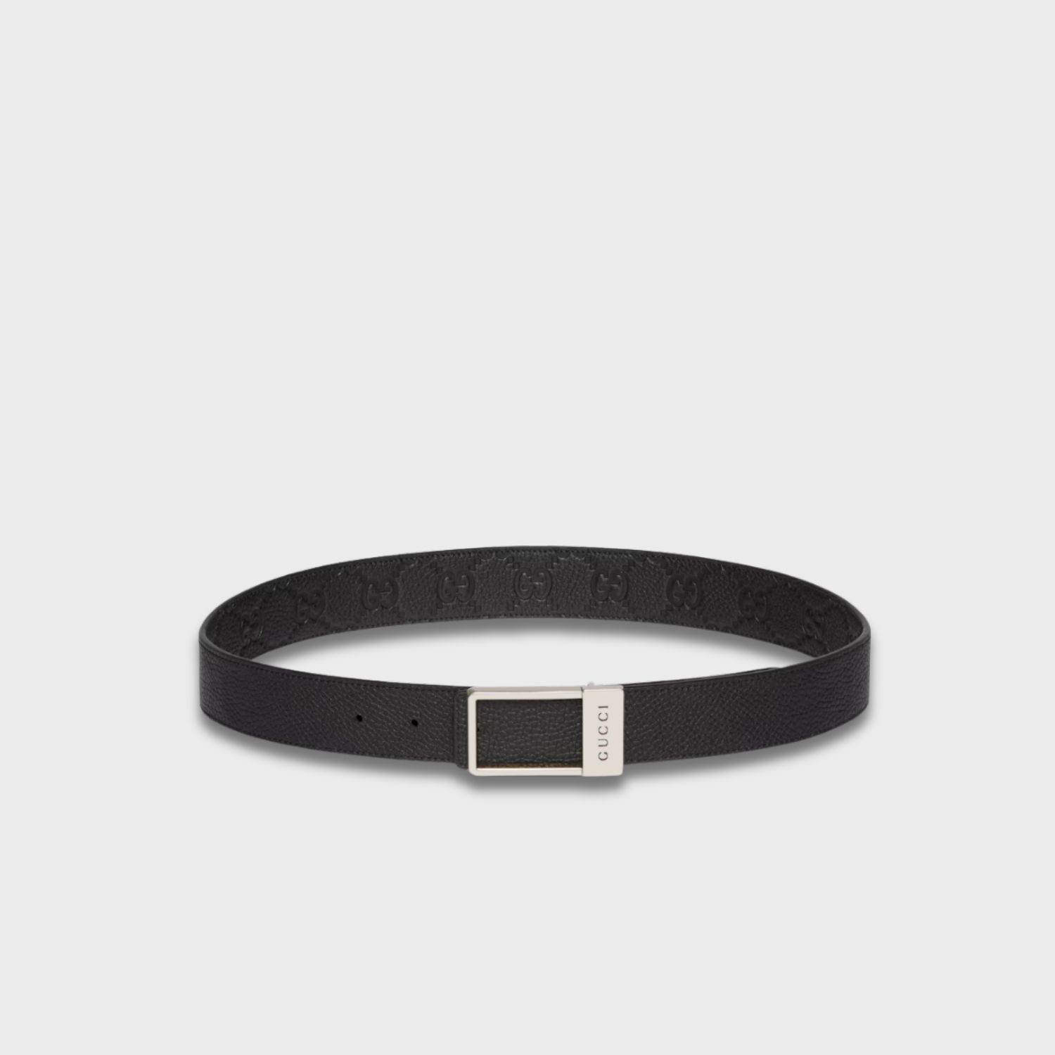 Gucci Reversible With Rectangular Belt Silver-toned Hardware For Men 3.5cm/1.4in - 820724 AAE5X 1000