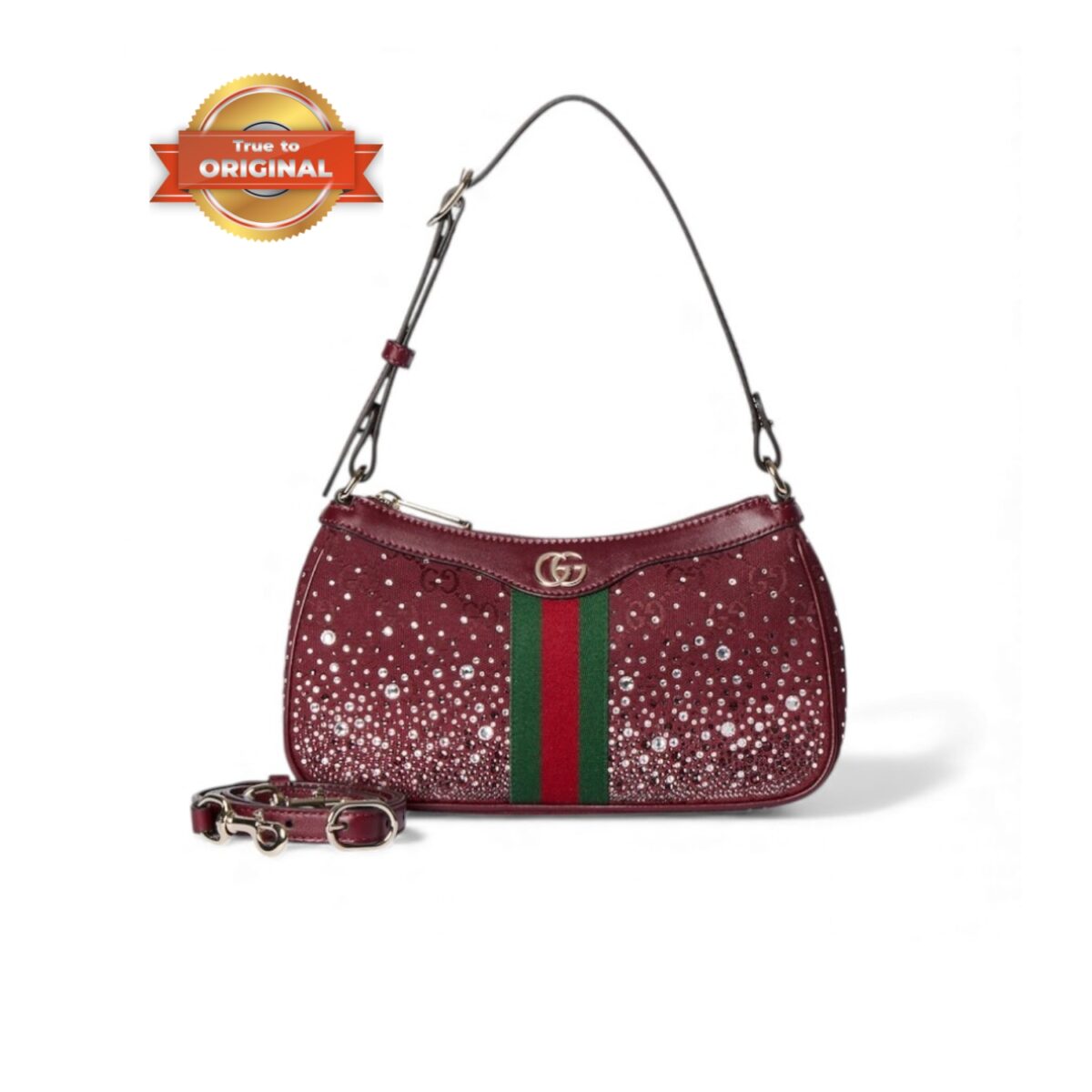 [True-to-ORIGINAL] Gucci Ophidia Crystals Small Shoulder Bag For Women 10.2in/26cm 841341 FAFFA 8541