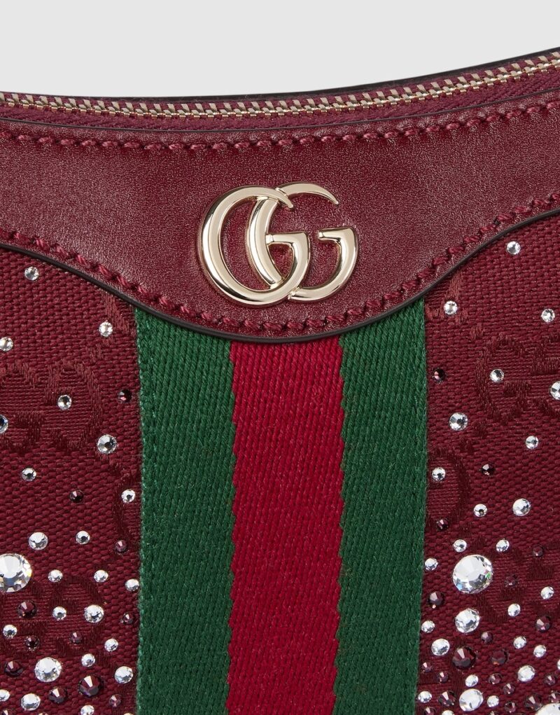 [True-to-ORIGINAL] Gucci Ophidia Crystals Small Shoulder Bag For Women 10.2in/26cm 841341 FAFFA 8541