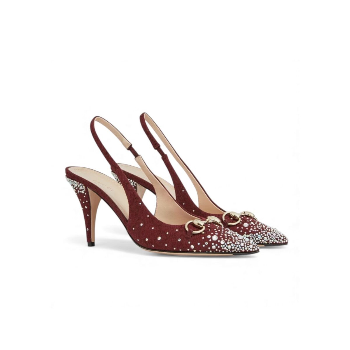 Gucci Slingback Pump With Crystal Horsebit