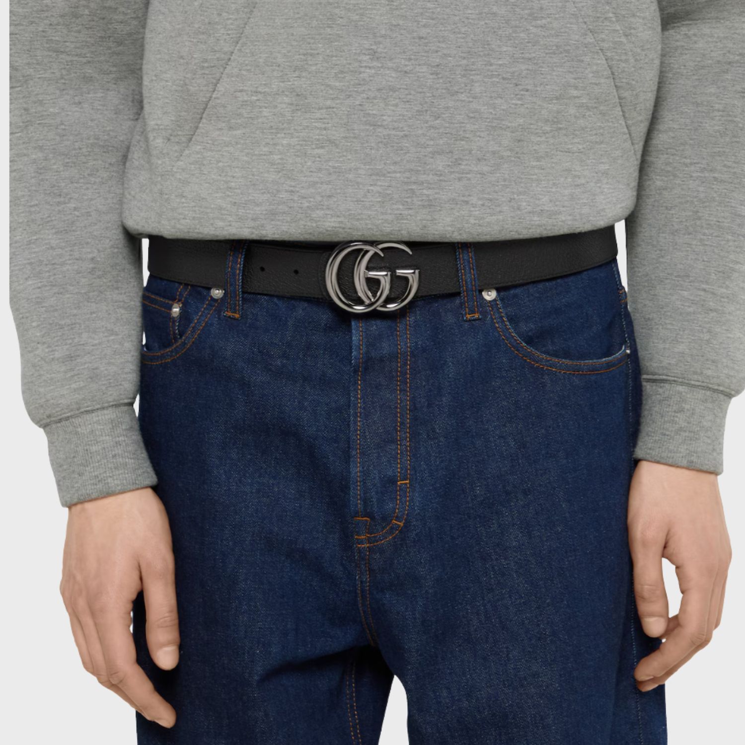 Gucci Reversible GG Marmont Belt Black Silver Hardware 3.8cm/1.5in - 838593 FAEWZ 1000