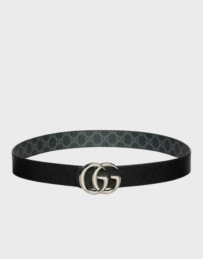 Gucci Reversible GG Marmont Belt Black Silver Hardware 3.8cm/1.5in - 838593 FAEWZ 1000