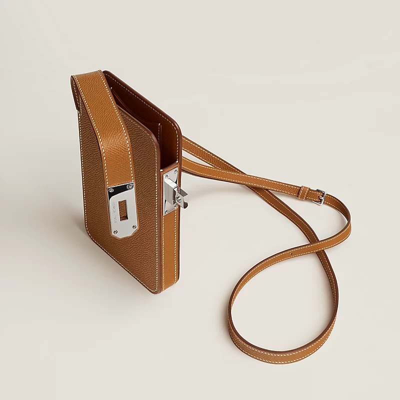 Hermes Hac A Box Phone Case Toffee For Women 6.9in/17.5cm H084162CK1H