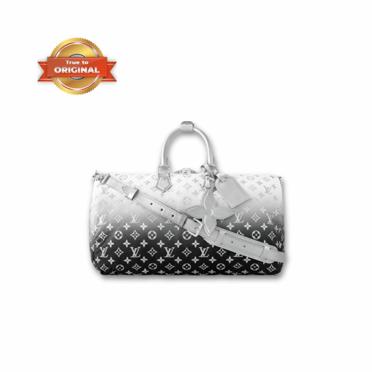 [True-to-ORIGINAL] Louis Vuitton Keepall Bandoulière 45 Frost Gradient Silver For Women 17.7in/45cm M12067