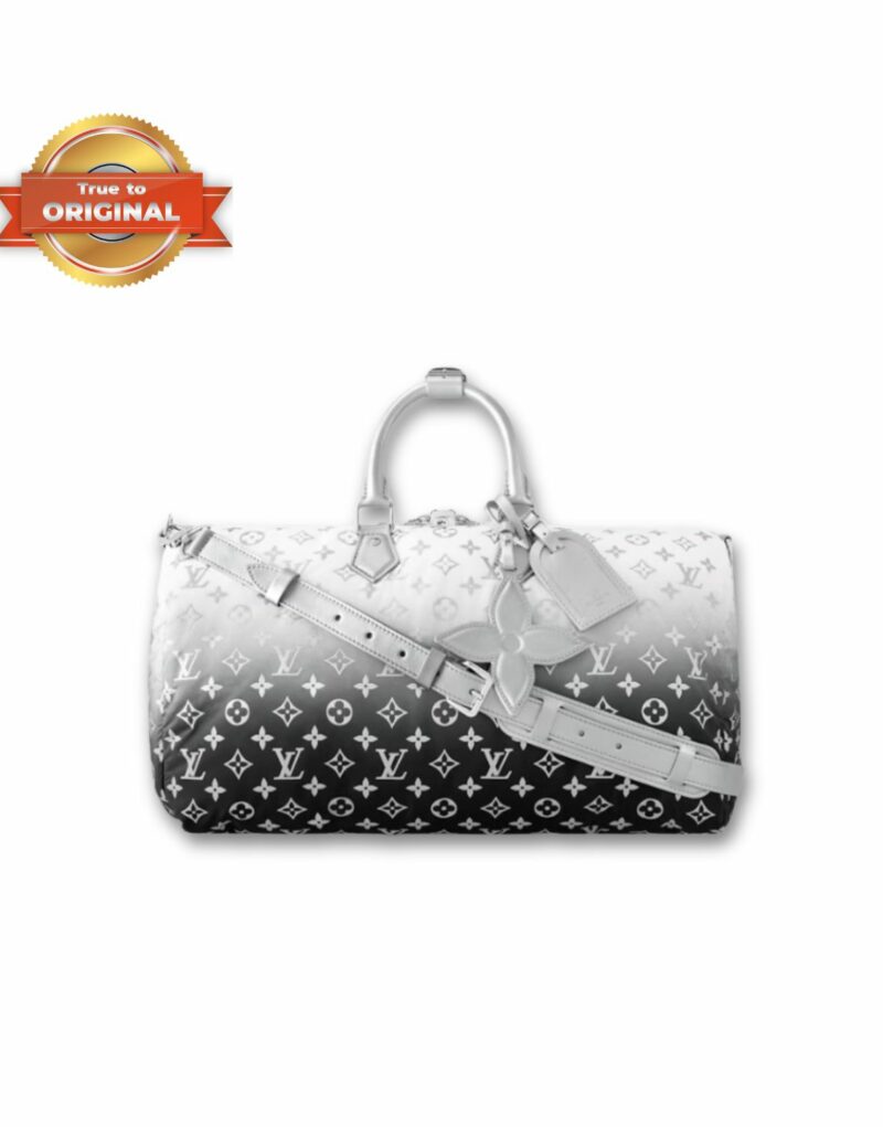[True-to-ORIGINAL] Louis Vuitton Keepall Bandoulière 45 Frost Gradient Silver For Women 17.7in/45cm M12067