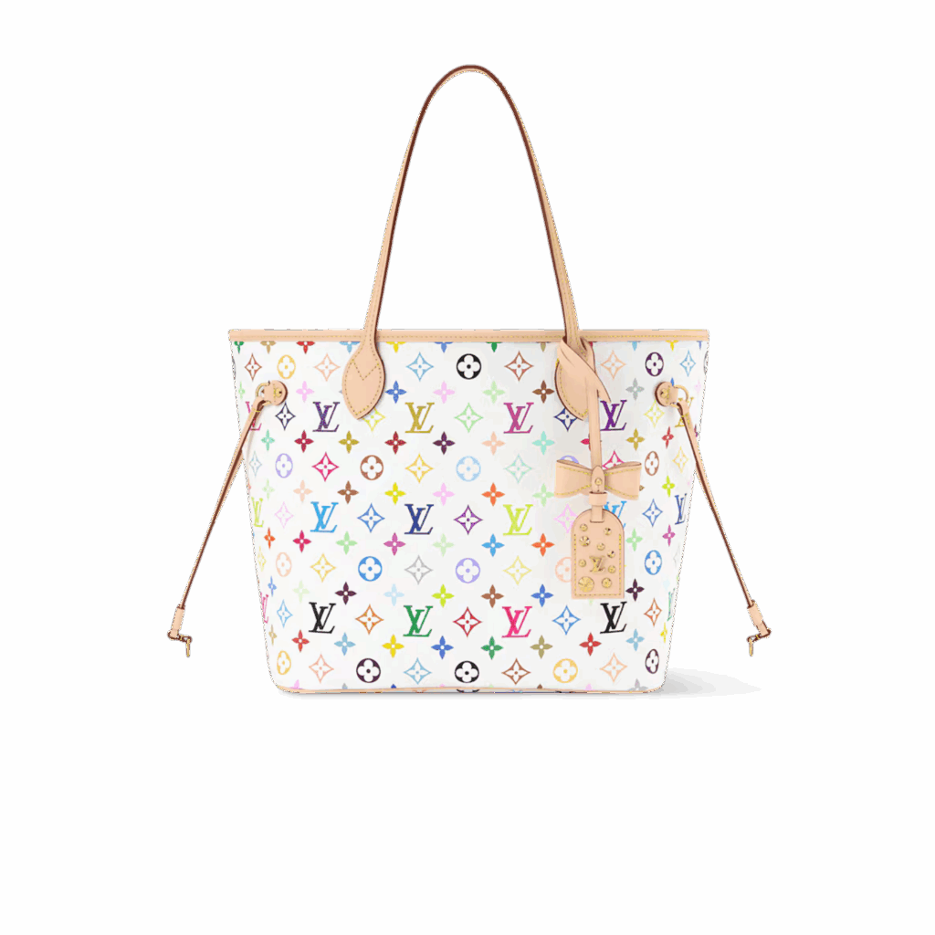 Louis Vuitton LV x TM Neverfull MM Tote Bag 12.2in/ 31cm Multicolor Gold Hardware For Women M27787