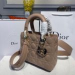 Christian Dior Small Lady Dior Bag Gold Toned Hardware Beige For Women 8in/20cm CD