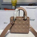 Christian Dior Small Lady Dior Bag Gold Toned Hardware Beige For Women 8in/20cm CD