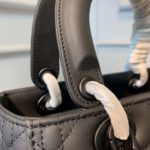 Christian Dior Medium Lady Dior Bag Matte Hardware Black Ultramatte For Women 9.5in/24cm CD M0565SLOI_M989