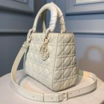 Christian Dior Medium Lady Dior Bag White For Women 9.5in/24cm CD
