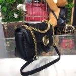 Gucci Marmont Matelass? Shoulder Bag 9.8in/25cm 443496 Calfskin Leather Spring/Summer 2018 Collection, Black