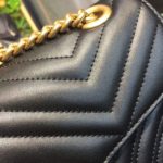 Gucci Marmont Matelass? Shoulder Bag 9.8in/25cm 443496 Calfskin Leather Spring/Summer 2018 Collection, Black