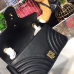 Gucci Marmont Matelass? Shoulder Bag 9.8in/25cm 443496 Calfskin Leather Spring/Summer 2018 Collection, Black