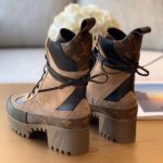 Louis Vuitton Laureate Desert Boot Patent Monogram Material Brown For Women LV 1A4XYE