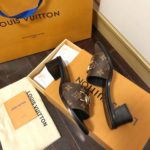 Louis Vuitton Lock It Mule Patent Monogram Canvas Black/Brown For Women LV 1A660F
