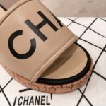 Chanel Woven Chain Cork Sandals Tweed Beige/Black For Women, Women's Shoes