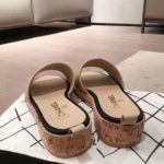 Chanel Woven Chain Cork Sandals Tweed Beige/Black For Women, Women's Shoes
