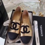 Chanel Espadrilles Rose Gold/Black For Women, Women's Shoes G29762