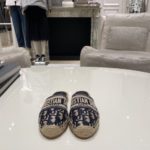 Christian Dior Granville Espadrille Deep Blue Dior Oblique Embroidered Cotton Blue For Women CD