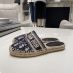 Christian Dior Granville Espadrille Deep Blue Dior Oblique Embroidered Cotton Blue For Women CD