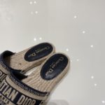 Christian Dior Granville Espadrille Deep Blue Dior Oblique Embroidered Cotton Blue For Women CD