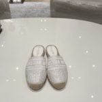 Christian Dior Granville Espadrille White Embossed Lambskin White For Women CD